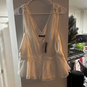 Abercrombie & Fitch Cream Button-Down Blouse